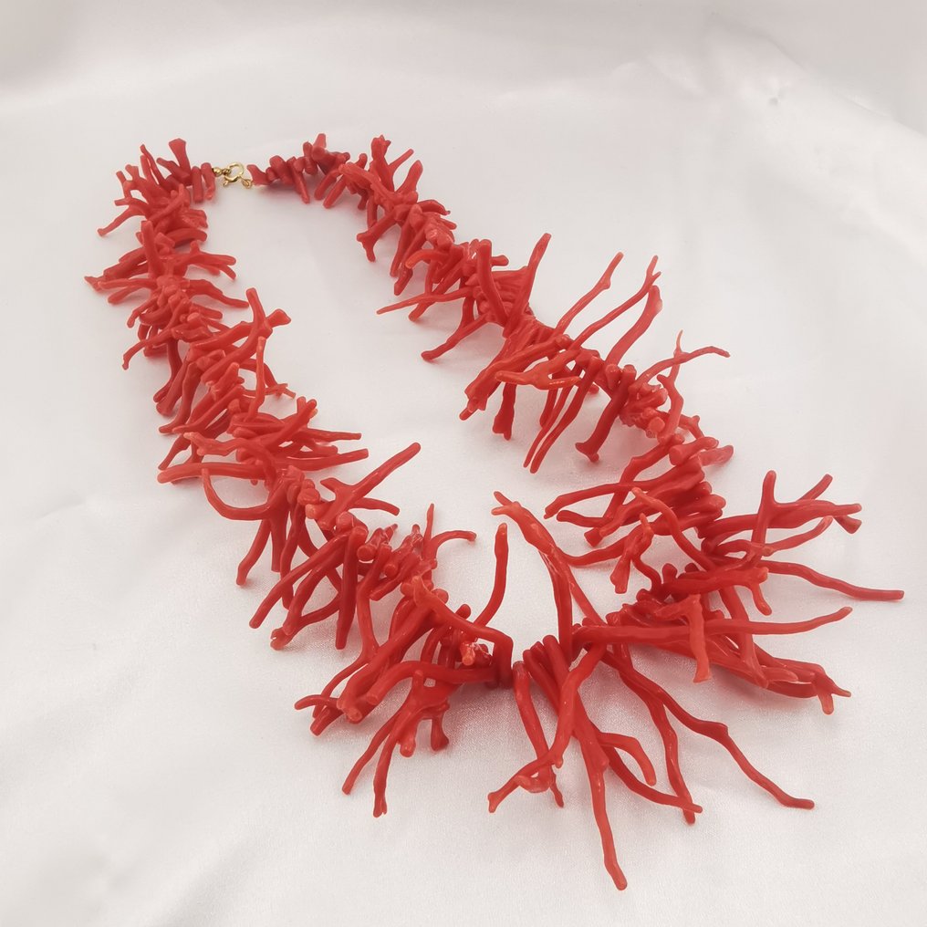珊瑚 - 银 - 项链 - 手工制作 #1.0