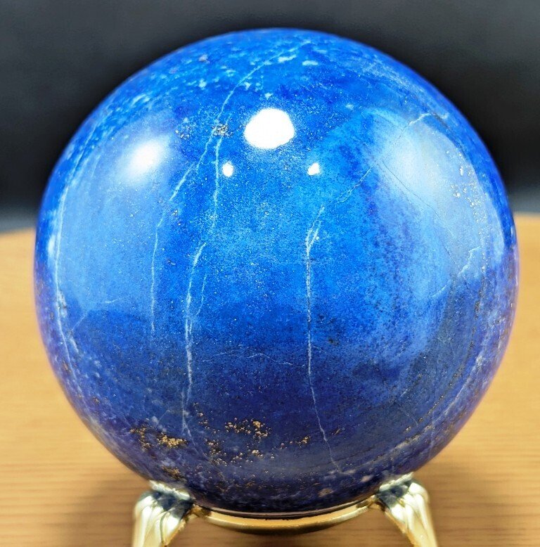 Φυσικός Λαβύρινθος Λαζούλι Μεγάλο Μέγεθος Σφαίρα από θεραπευτική πέτρα - Ύψος: 90 mm - Πλάτος: 90 mm- 1110 g - (1) #1.0