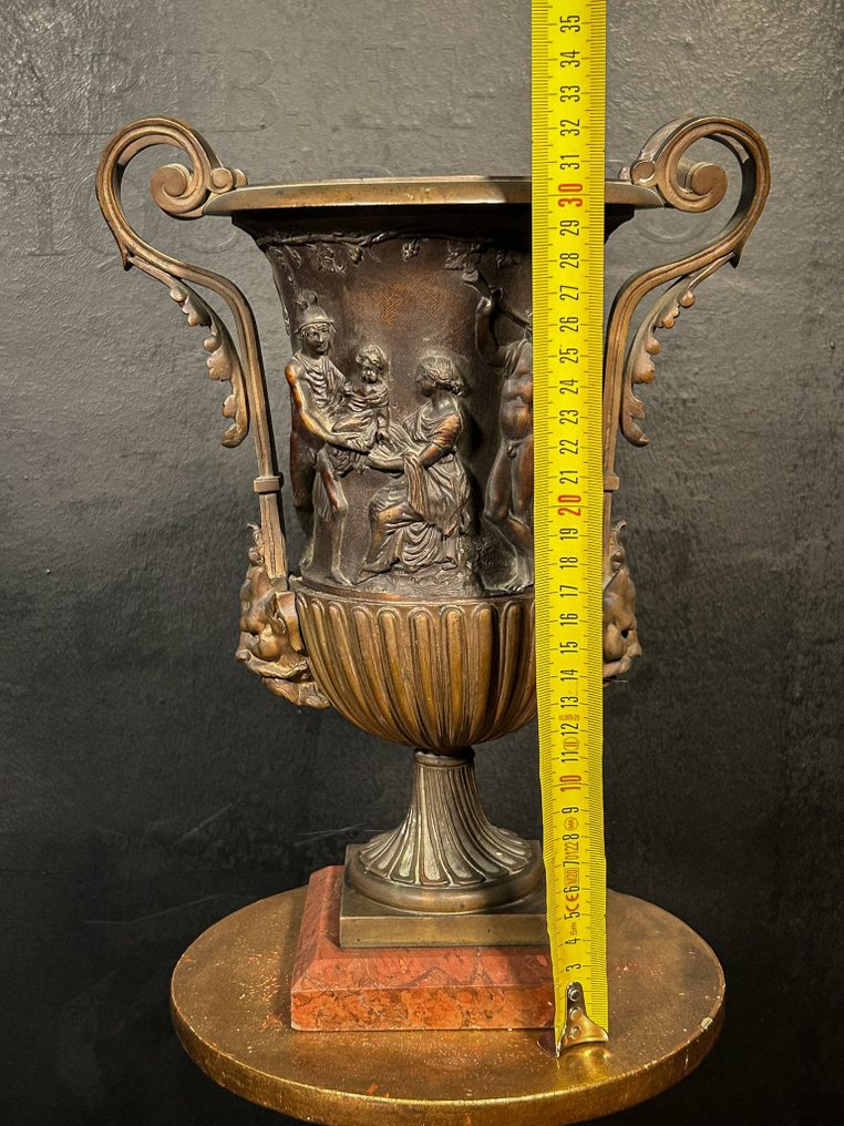 Vase  - Bronze, Marble, Alloy - Bronze Vase Baccanale (about 33cm) #2.1