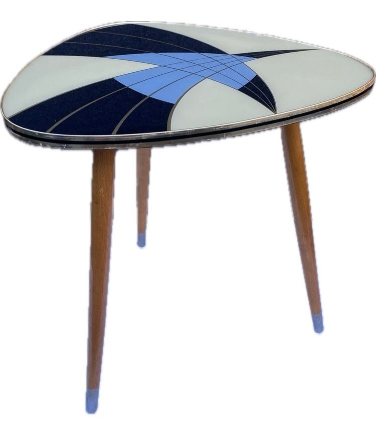 Side table - Wood, Glass - 60 cm high/diagonal #1.0