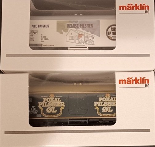 Märklin H0 - 4415.734/4415.781 - Model train freight carriage (2) - 2 Märklin special productions for Denmark - DSB #1.0