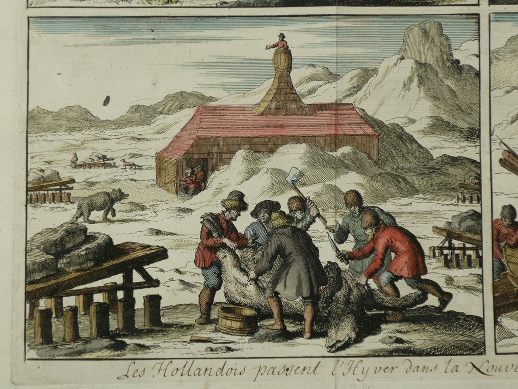Rusland - Nova Zembla, Barentshavet.; Jan Luyken - Les Hollandois passent l'Hyver dans la Nouvelle Zemble (...) - 1681-1700 #4.3