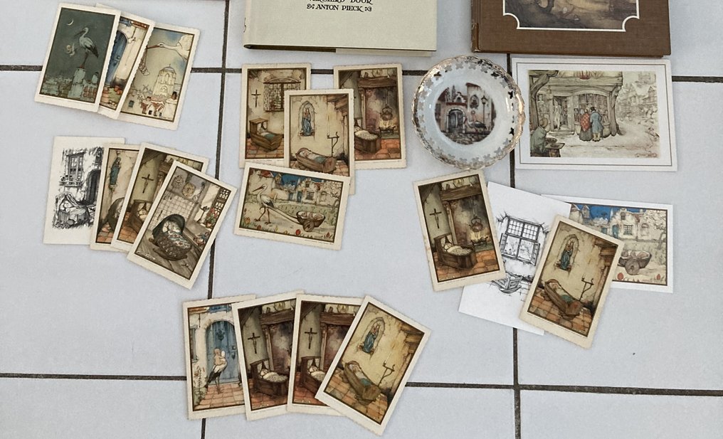 主题收藏系列 - 安东·皮克插画的空袋收藏、出生通知和书籍 #1.0
