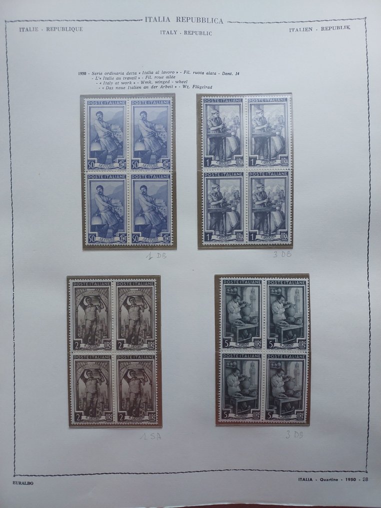 義大利共和國 1950/1974 - 完整四行诗集，新**/mnh #1.0