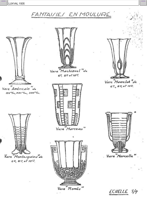 Val Saint Lambert - Charles Graffart - 花瓶 -  Luxval 产品目录型号 "Mameluk"  - 压制玻璃 #4.3