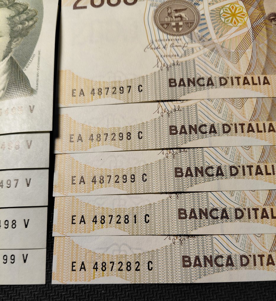Olaszország. - 5 x 2000 and 5 x 5000 Lire - 1985/1990 - Pick 111c and Pick 115 (Nincs minimálár) #1.0