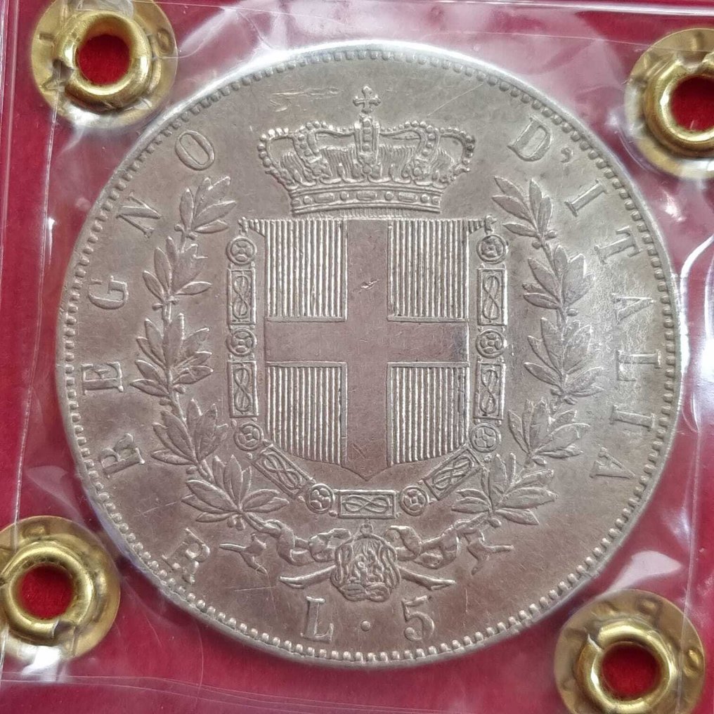 Ιταλία. Vittorio Emanuele II. 5 Lire 1876 (χωρίς τιμή ασφαλείας) #1.0