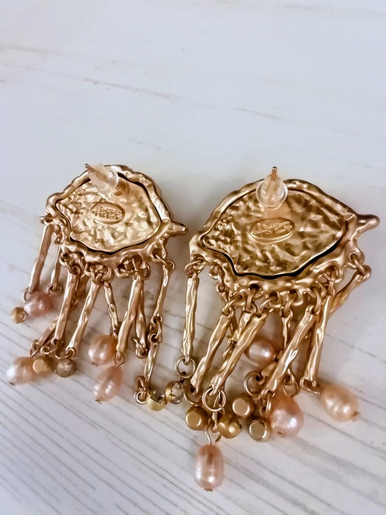 Other brand - 受Schiaparelli启发的风格，金属 - 點睛耳環 - 复古风格 #1.0