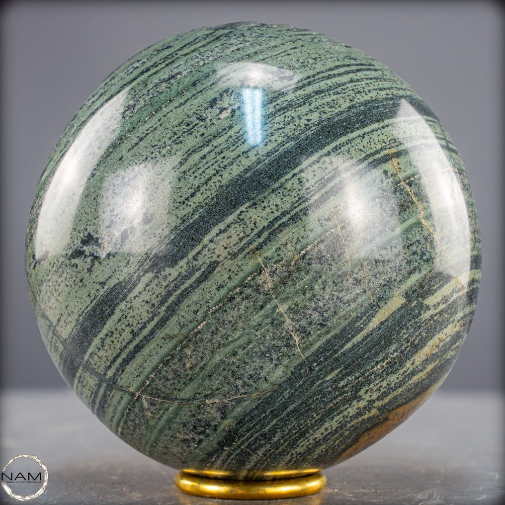 Minge naturală de jasp Kambaba Împământare blândă în formă liberă elegantă și curbată.- 3083.11 g #3.2