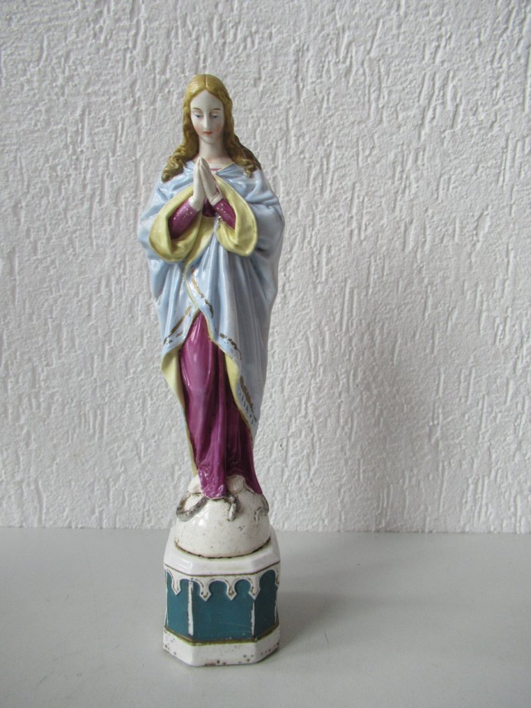 Vieux Andenne - Statue, Antiek porselein beeld Vieux Andenne  Maria - 34 cm - Porcelain - 1880 #2.1