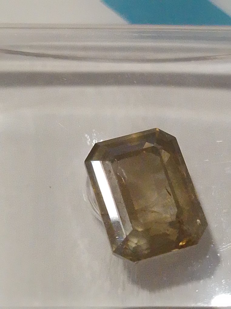 1 pcs Timantti  (Luonnonvärinen)  - 1.16 ct - Smaragdi - Fancy Vihertävä Harmaa, Vihreä, Keltainen - I1 - Kansainvälinen gemologinen instituutti (IGI) - VG/VG/VG #1.0