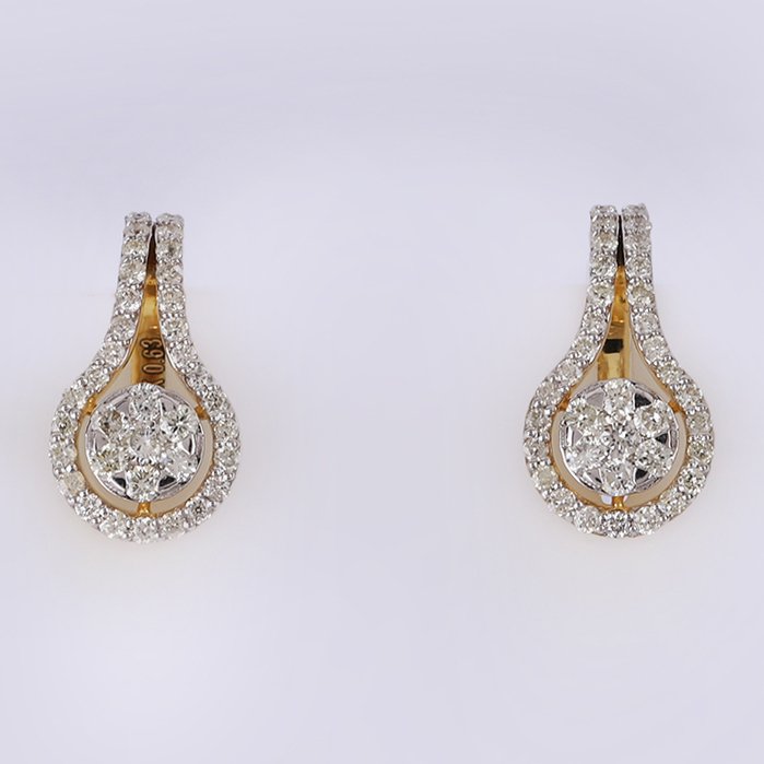 Σκουλαρίκια Huggie - 14 καράτια Κίτρινο χρυσό -  0.63ct. tw. Διαμάντι (Φυσικό) - Χρυσά Διαμαντένια Σκουλαρίκια #1.0