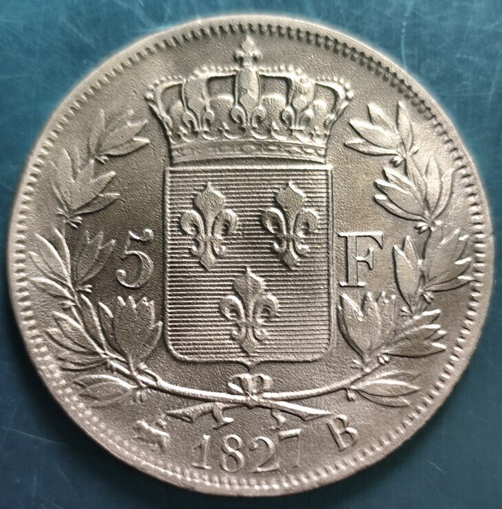 France. Charles X. 5 Francs 1827-B, Rouen  (No reserve price) #1.0