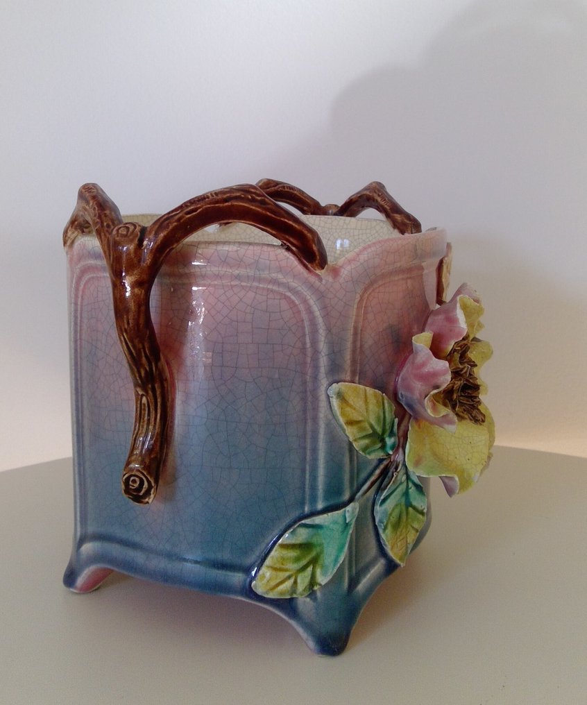 花盆架 - 米色陶 - 旧花盆 #3.2