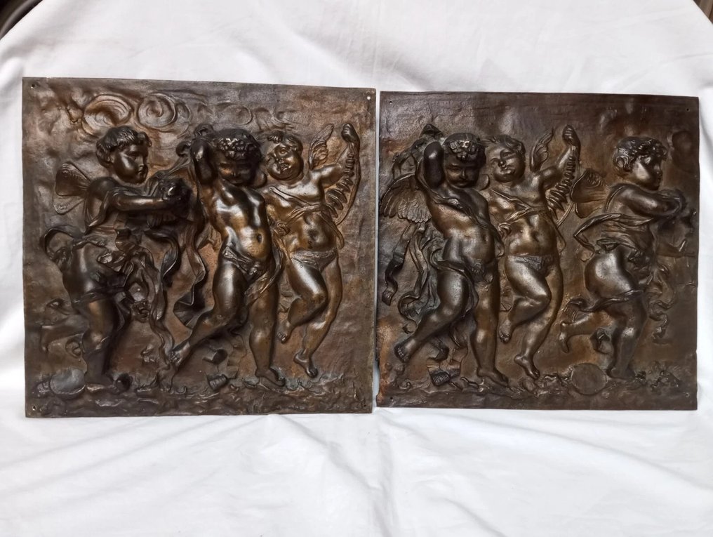 Rilievo, Putti - 34 cm - Bronzo #1.0