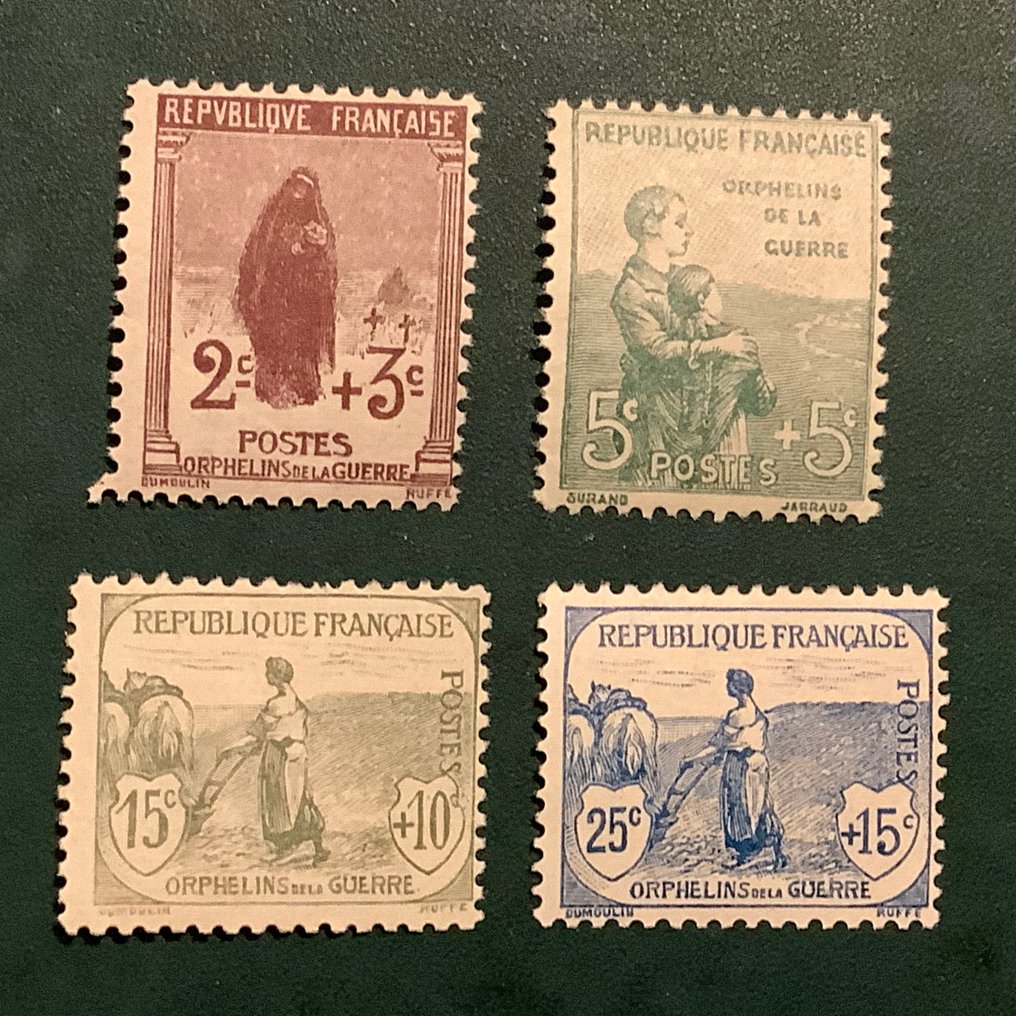 France 1917/1918 - 4 low values Orphelins de Guerre - MNH - Yvert 148/151 #1.0