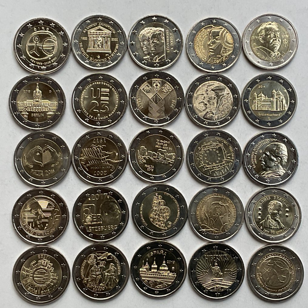 Europe. 2 Euro Various Years (25 stuks)  (Sans prix de réserve) #1.0