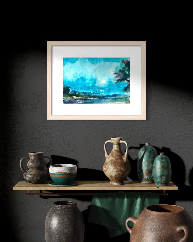 Eugene Eechaut (1928-2019) - Magnifique aquarelle encadrée - Galerie Pfeiffer Bruxelles #2.1