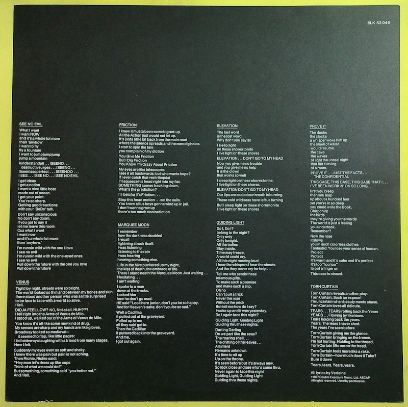 Television - Marquee Moon (New Wave, Punk) - LP Album (stand-alone item) - 1st Pressing - 1977 #2.1