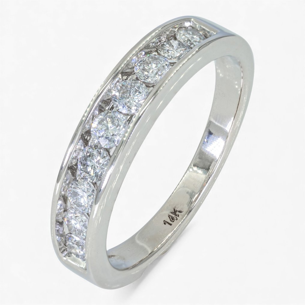 No reserve price - Ring - 14 kt. IGI Antwerp, White gold -  0.60ct. tw. Diamond (Natural) #1.0
