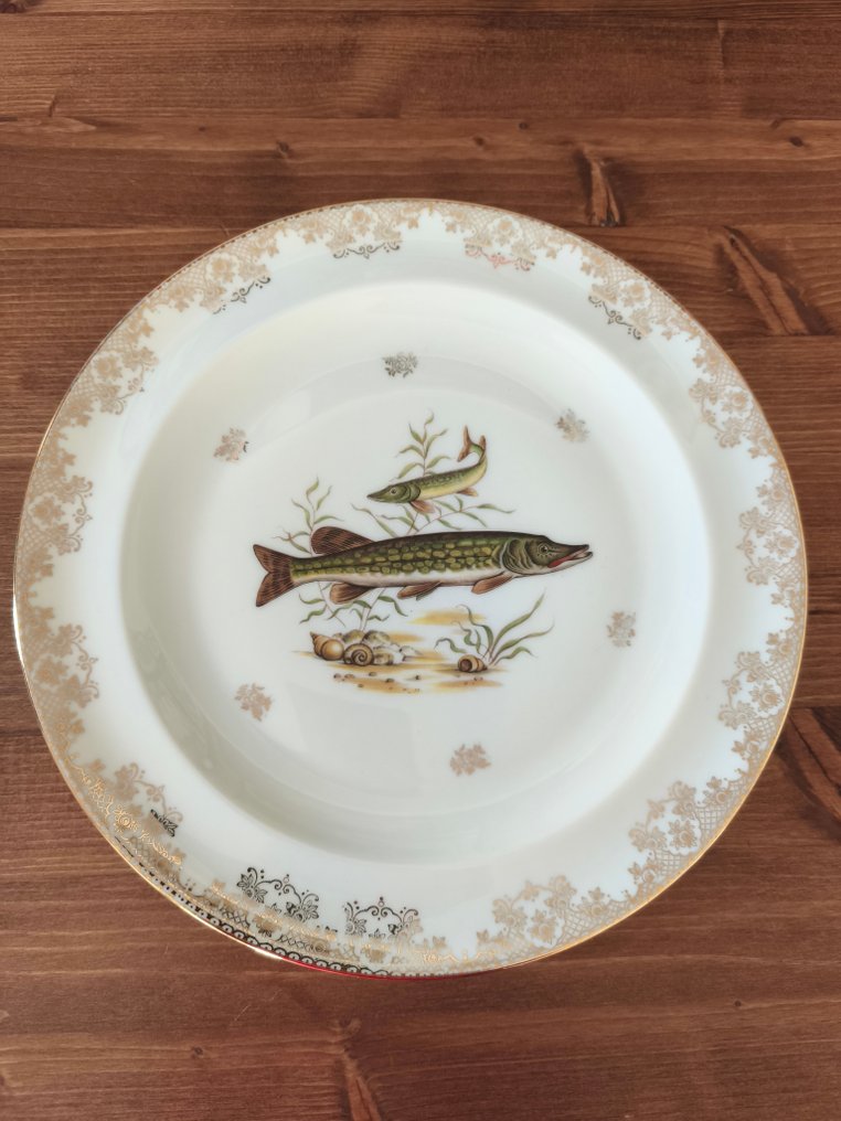 Chastagner - Σερβίτσιο τραπεζιού (11) - Πορσελάνη - Σετ σερβίτσιου ψαριού Limoges. #4.3