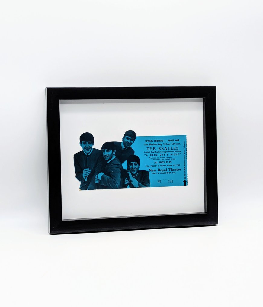 Beatles - HARD DAY'S NIGHT - Αρχικό εισιτήριο ταινίας - 1964 - framed #2.1