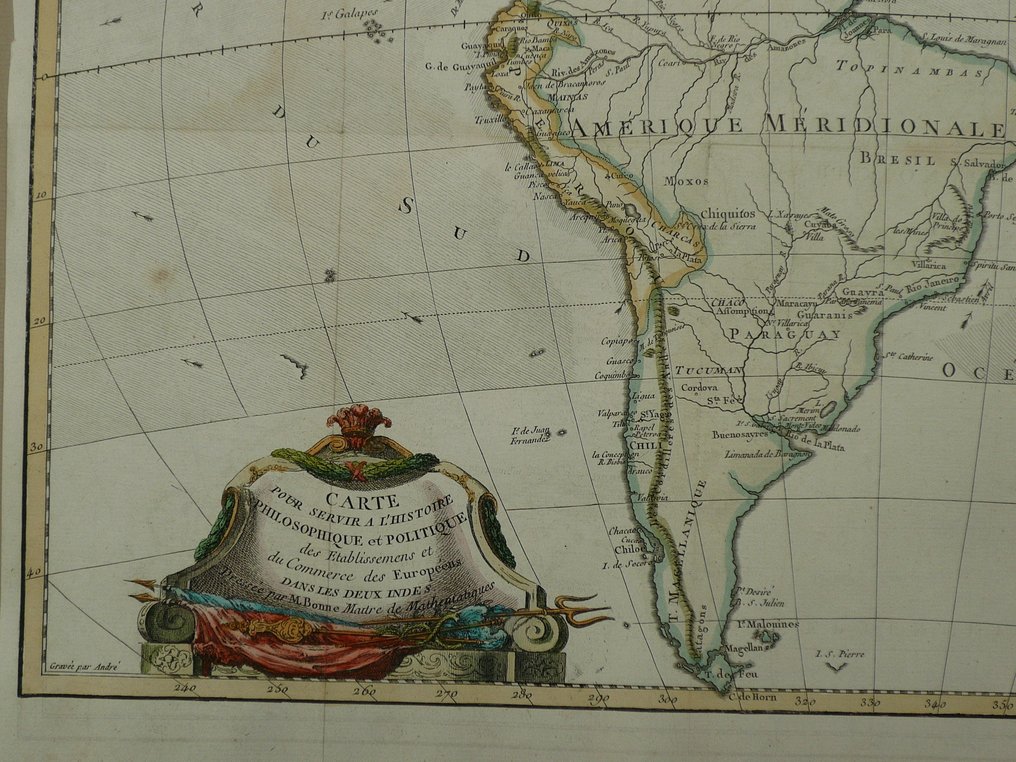 Νότια Αμερική - Ατλαντικός Ωκεανός / Αφρική / Καλιφόρνια / Φλόριντα / Καραϊβική; Nicolas Bellin - Carte pour servir a l'Histoire Philosophique et Politique - 1721-1750 #4.3