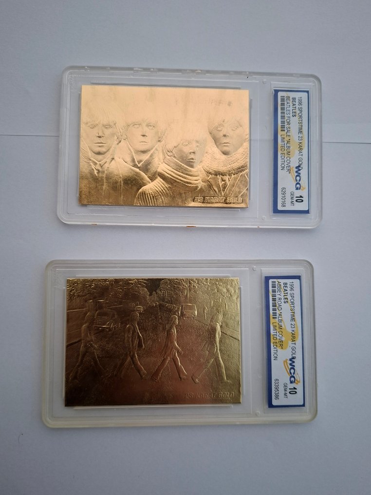 Beatles - Carte à collectionner, Lot de 2 cartes en or (23 carats) - notées 10 - 1995 #1.0