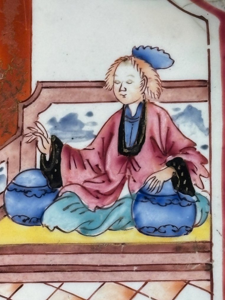 稀有景泰蓝珐琅盘，康熙时期的图像 - 铜珐琅 - 中国 - Kangxi (1662-1722) #4.3