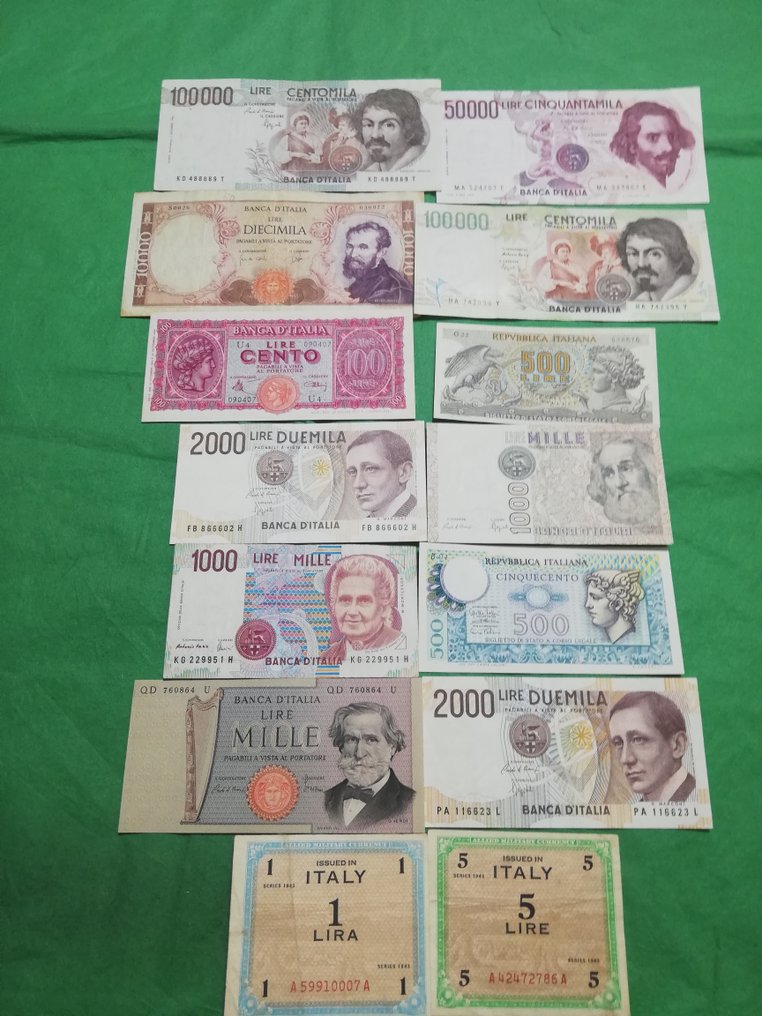 Italy. - 14 banconote Lire - anni vari (No reserve price) #1.0