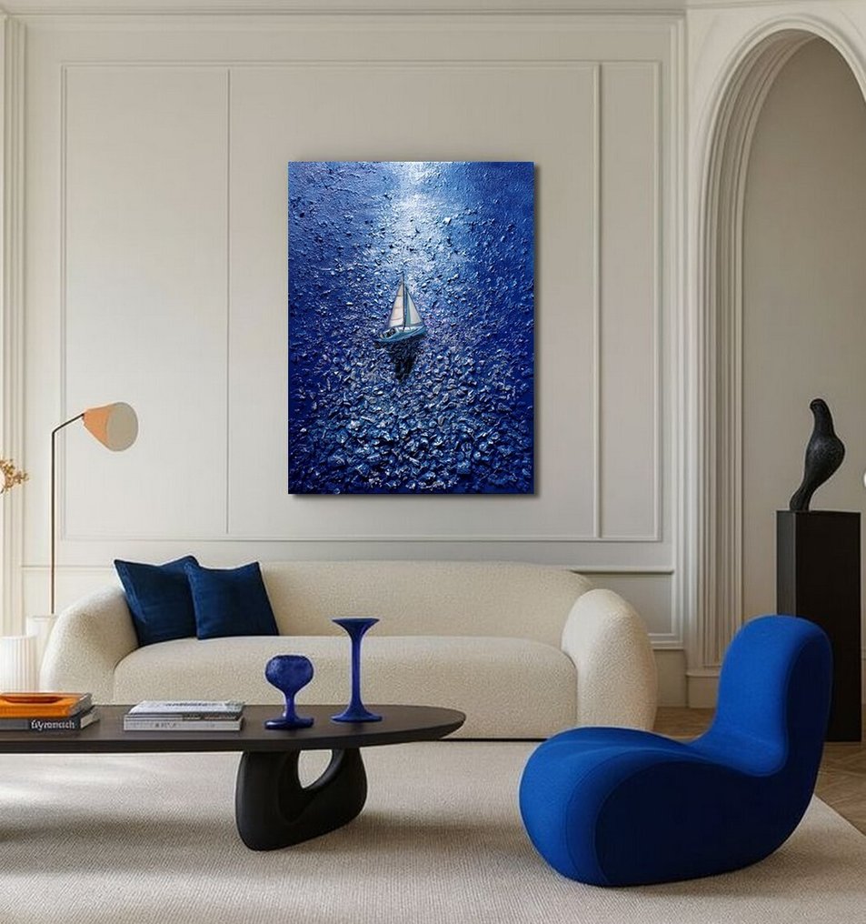 Jasmin Navoyan - IN THE MOONLIGHT. Sailboat, SEA serie #1.0