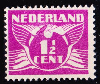 荷兰 1926 - 飞翔的鸽子，头部旁边有大色斑，仅知有两个相同的样本 - NVPH 171A met Befund H. Vleeming #2.1