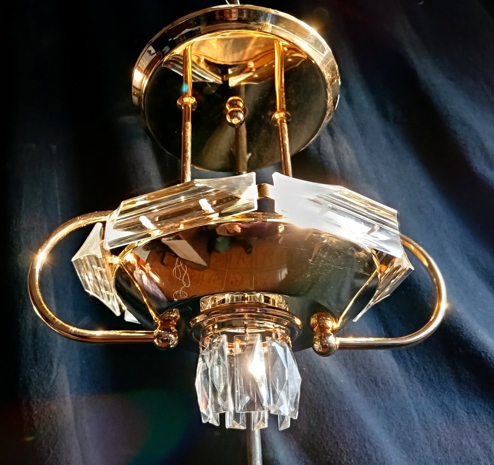 Φωτιστικό οροφής - Gilt brass - Κρύσταλλα στυλ Venini. #2.1