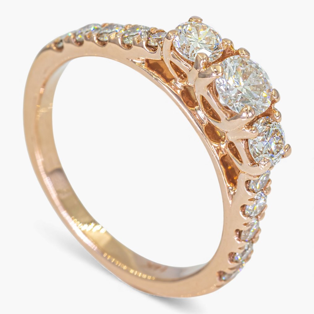 χωρίς τιμή ασφαλείας - Δαχτυλίδι - 14 καράτια IGI Antwerp, Ροζ χρυσό -  0.95ct. tw. Διαμάντι (Φυσικό) #2.1