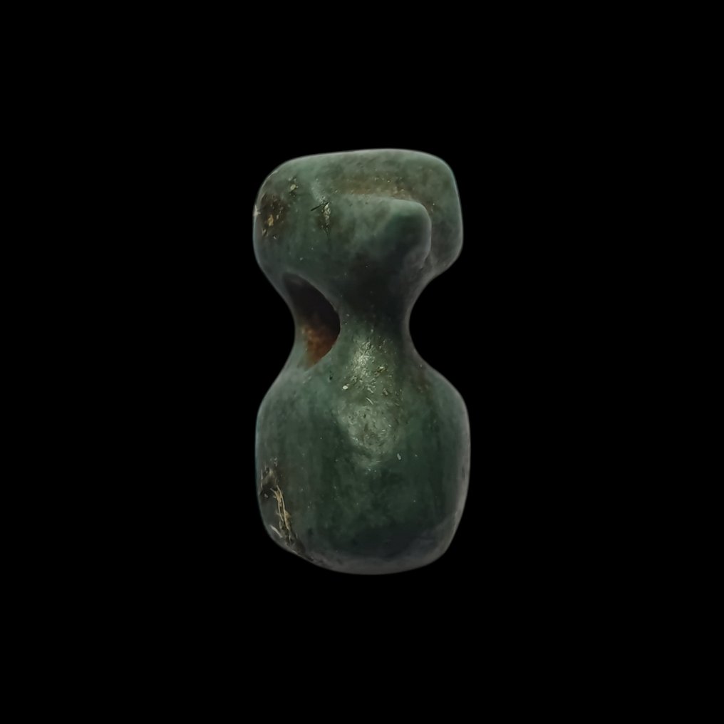 哥伦布前泰诺文化 蛇紋石 卓越的鸟形护符吊坠，配饰链 #2.1