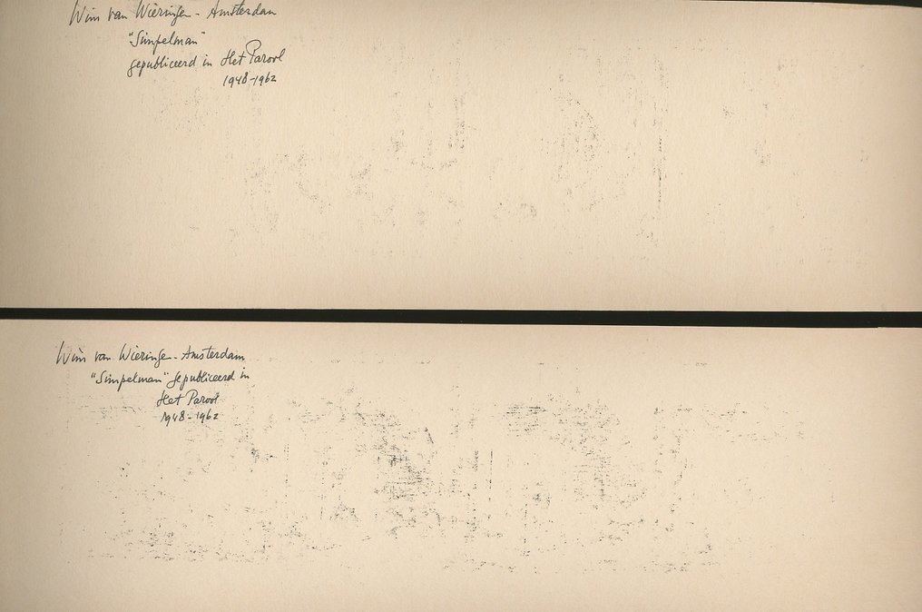 Van Wieringen, Wim (Marten Toonder Studio's) - 2 Original strip - Simpelman - (jaren 1950) #1.0