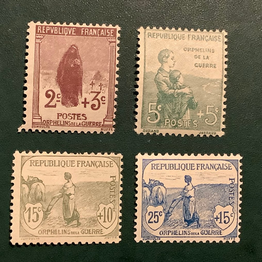 France 1917/1918 - 4 low values Orphelins de Guerre - MNH - Yvert 148/151 #1.0
