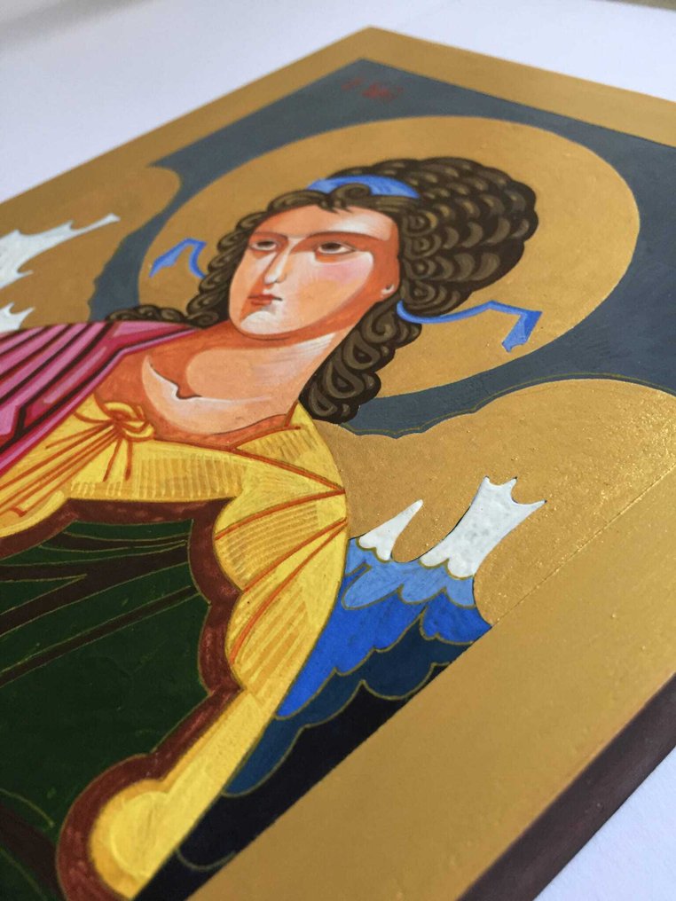 Icône - Archange Gabriel - Tilleul - Peint à la main - 18 x 24 cm #1.0