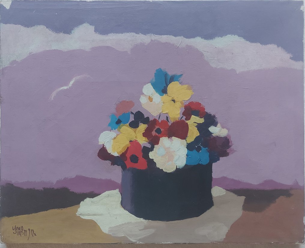 Gino Giusti (1937–2019) - Fiori e gabbiano #3.2