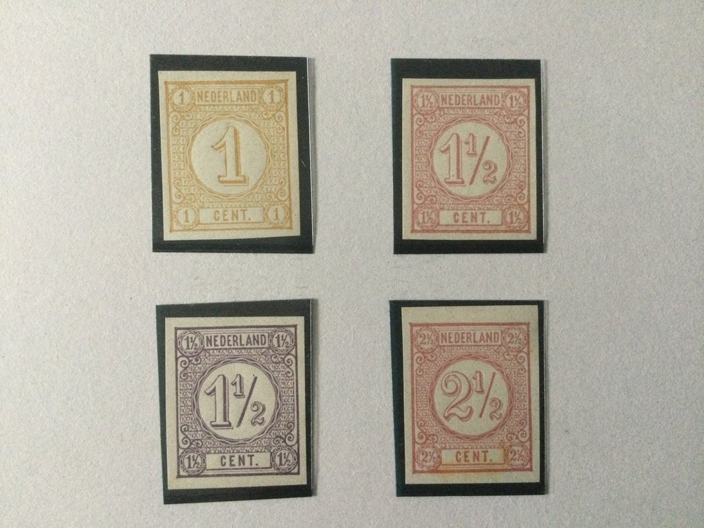 Ολλανδία 1875/1876 - 4 δοκιμές χρωμάτων 1876 - PC 99, PC 100 (2x) en PC 102 #1.0