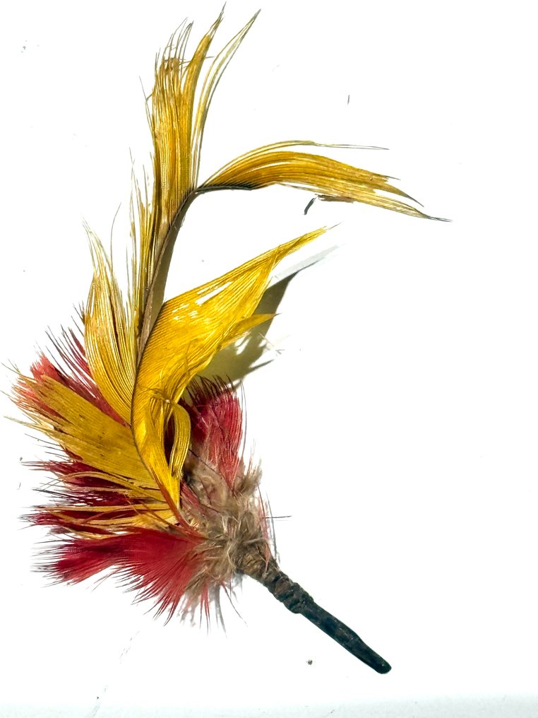 1950 set of tiny feather decorations in a pouch of natural fiber - star mountains - highlands - west Papua (No reserve price) #4.3