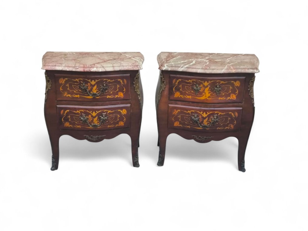 Nightstand (2) - Wood, Marble, Bronze #4.3