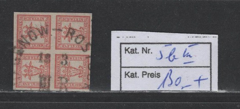 施威林大公國 1856 - 特別拍品 4/4 克林姆特币“加冕的公牛头” - Michel 1, 5 #4.3