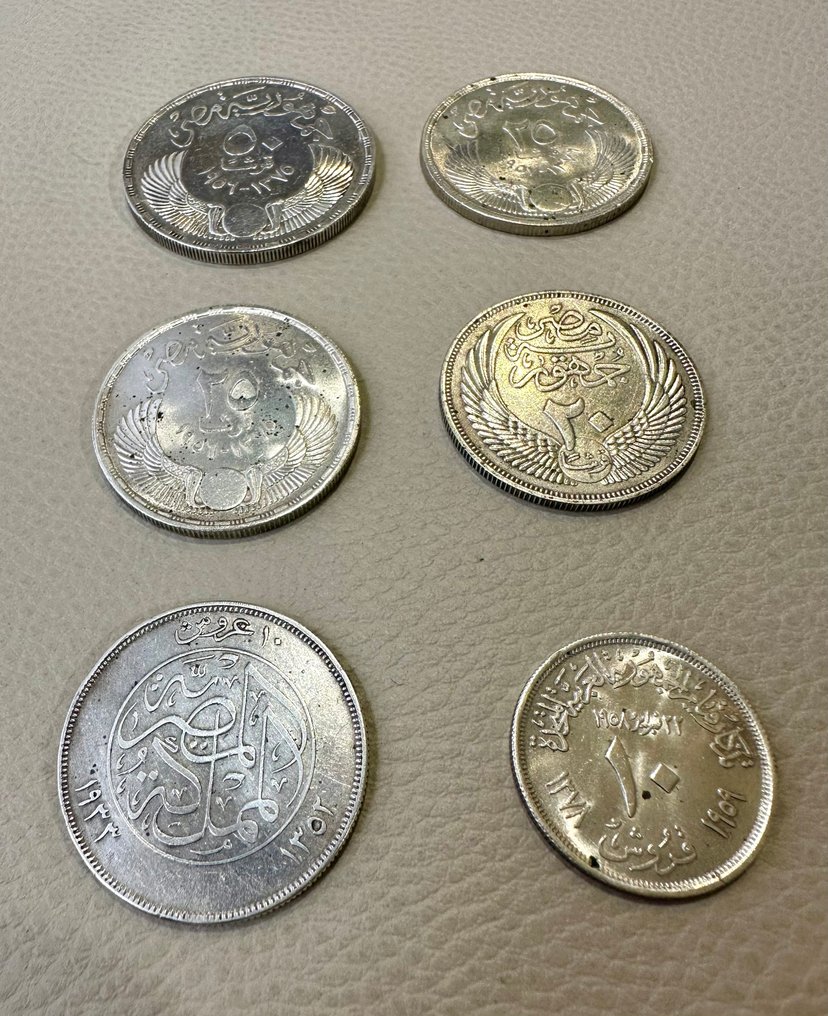 Egypt. Piastre 6 monete piastre in argento varie SPL  (No reserve price) #4.3