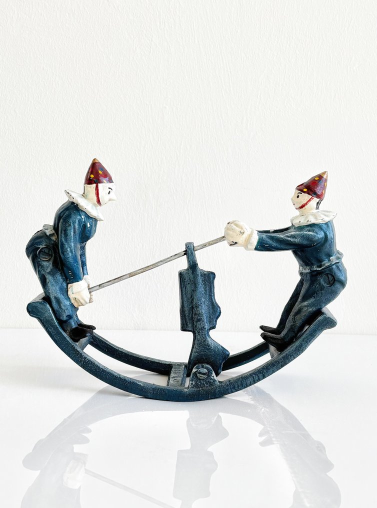 Statuetta - Vintage Cast Iron Balancing Clown Toy - Ferro #1.0