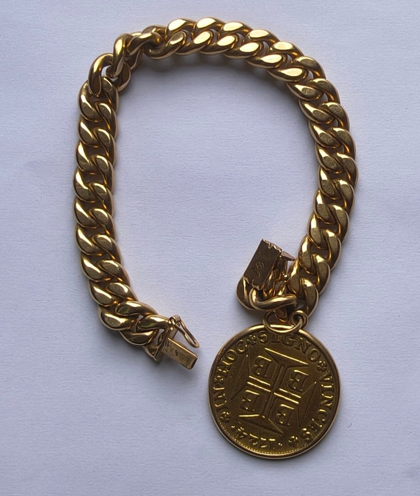 Μπανγκλ - 18 καράτια Κίτρινο χρυσό - Βραχιόλι με χρυσό νόμισμα #1.0