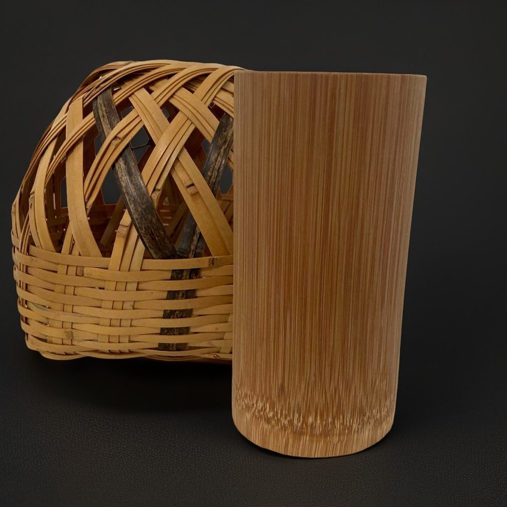 Καλάθι - Καλλιτεχνικό καλάθι λουλουδιών Hanakago Ikebana, τελετή τσαγιού, μπαμπού. - Καλάθι λουλουδιών από μπαμπού #1.0