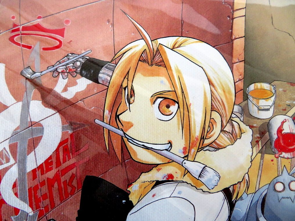 Hiromu Arakawa - Official Fullmetal Alchemist Exhibition Returns 20th Anniversary - Signed Reproduction Illustration Canvas Panel by Hiromu Arakawa (Square Enix) #4.3