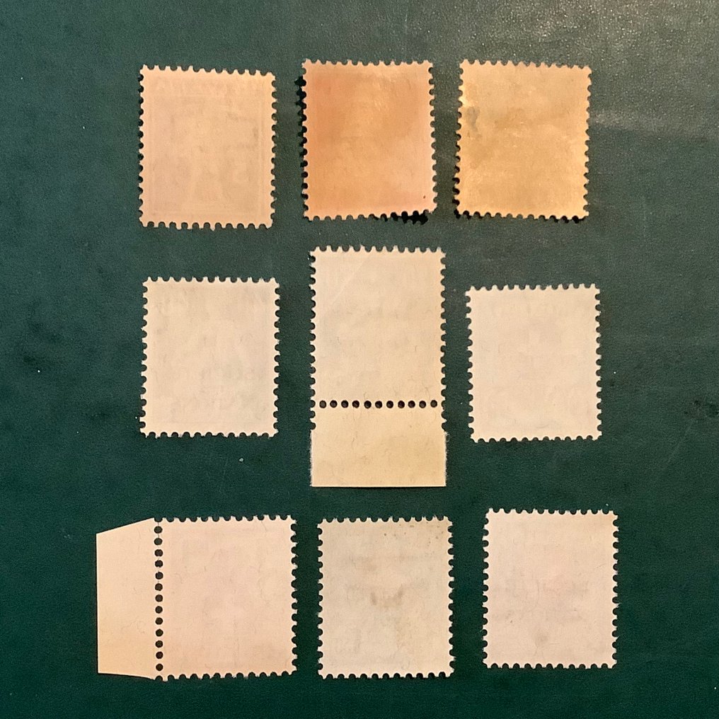 Schweiz 1922/1925 - FN: 9 ubrugtede frimærker (sjældne) - Zumstein 17/18 en 20/26 #2.1