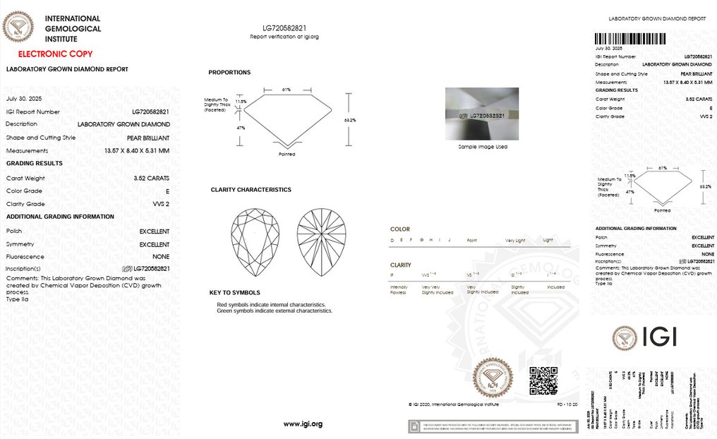 No reserve price - Ring - 18 kt. Yellow gold -  3.90ct. tw. Diamond (Lab-grown) - Diamond - E,VVS2 #3.2